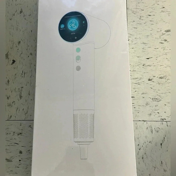 White 3 Mode Brushless Ionic Hair Dryer with Display‎ Screen Diffuser - Picture 2 of 7